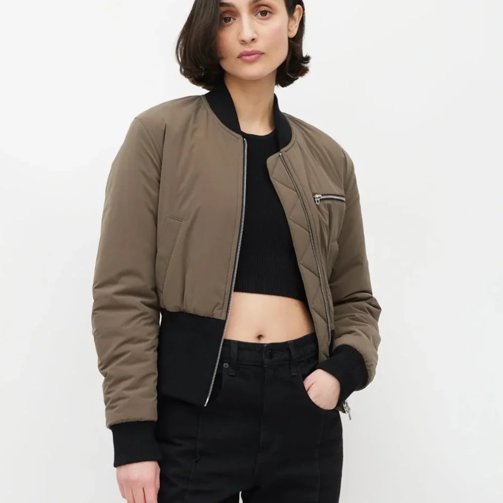 T ALEXANDER WANG BLACK CROPPED BOMBER JACKER 4 - Picture 2 of 14